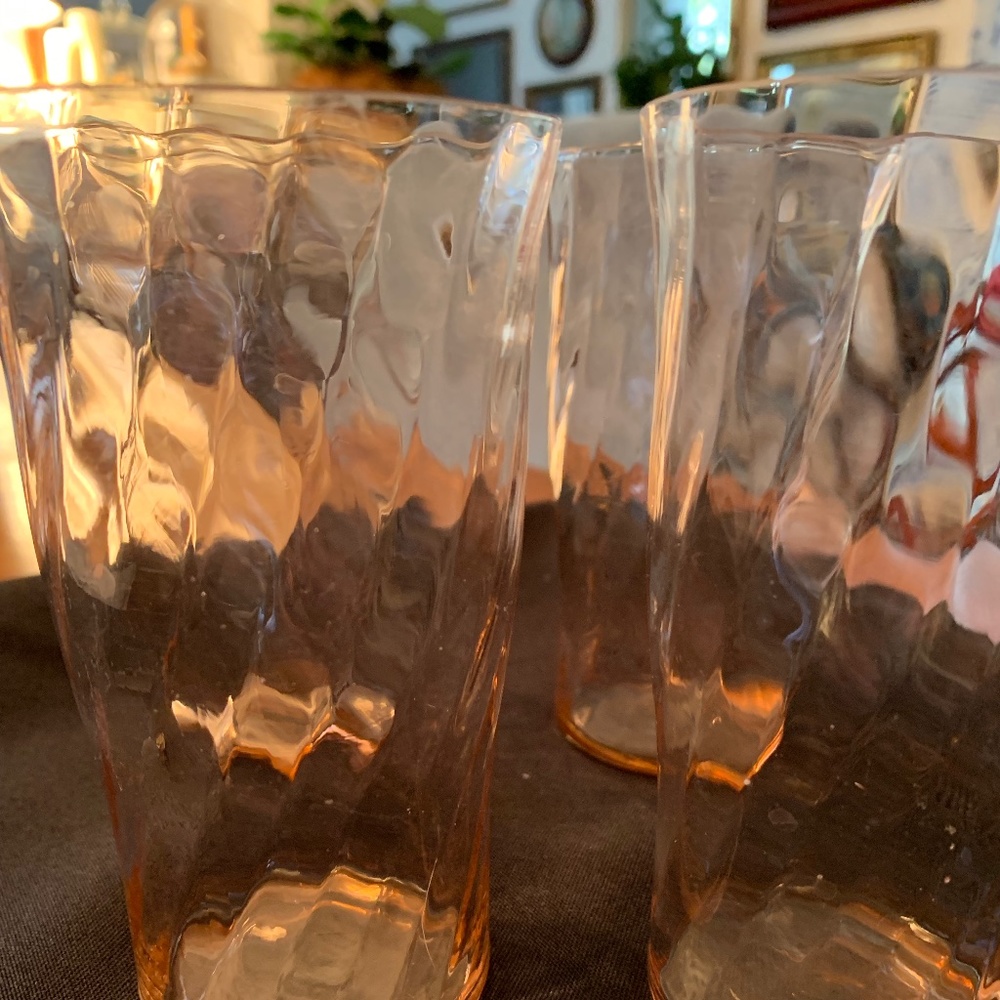 PINK DEPRESSION GLASS TUMBLERS